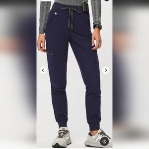 Figs, High Waisted Zamora Jogger Scrub Pants, Navy, Medium